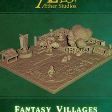 fantasy villages gnomish farms toys & games farm modular stone terrain windmill wood grinder tiles openlock pathway produce dragonbite aether dragonlock fences dungeonlock poultry livestock 3d print model - Mito3D
