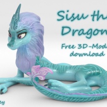 sisu dragon fan art raya 3d print model - Mito3D