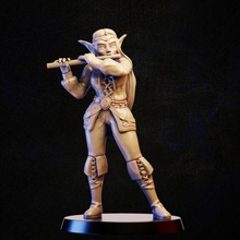 bardo elfo flauto giocattoli Giochi femmina eroe rpg donna carattere miniatura cantante tavolo gioco guerra musicista taverna npc 3d print model - Mito3D