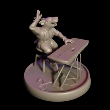 ratman rave - keyboard pre-supported toys & games fantasy mini music miniature rat glowstick supported 3d print model - Mito3D