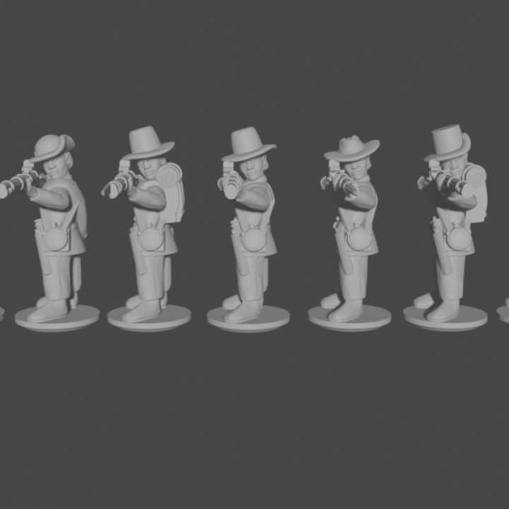 10 15mm americano Civil guerra infantaria saco casacos atirando pose 1 loja 3D print model - Mito3D