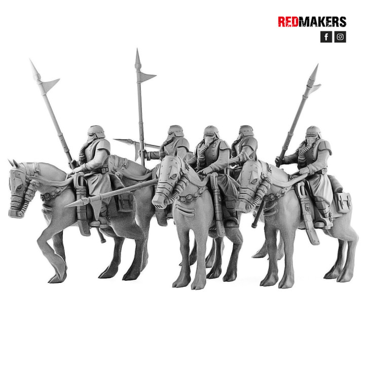 muerte equipo caballería imperial fuerza Tienda 40k Ejército Guardia guerra martillo caballo miniatura militar mesa infantería combate dnd 40000 mar sombrío imperio korps 3D print model - Mito3D