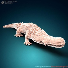 terreur crocodile créature fantaisie monstre rpg marteau guerre miniature jeu plateau table donjon dnd éclaireur marais 3d print model - Mito3D