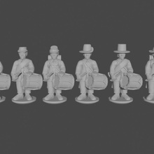 10 & 15mm american civil war drummers sack coats idle pose 2 store black epic coat infantry musician drummer union command 10mm powder confederate acw confederacy asunder 3d print model - Mito3D