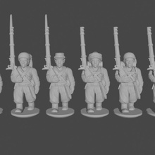 10 & 15mm american civil war zouaves marching pose1 store black epic infantry union 10mm powder confederate acw confederacy asunder 3d print model - Mito3D