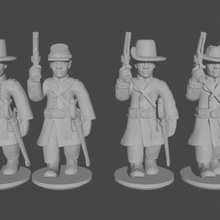 10 & 15mm american civil war officers long frock coats marching revolvers store black epic revolver union command 10mm powder confederate officer acw confederacy asunder 3d print model - Mito3D