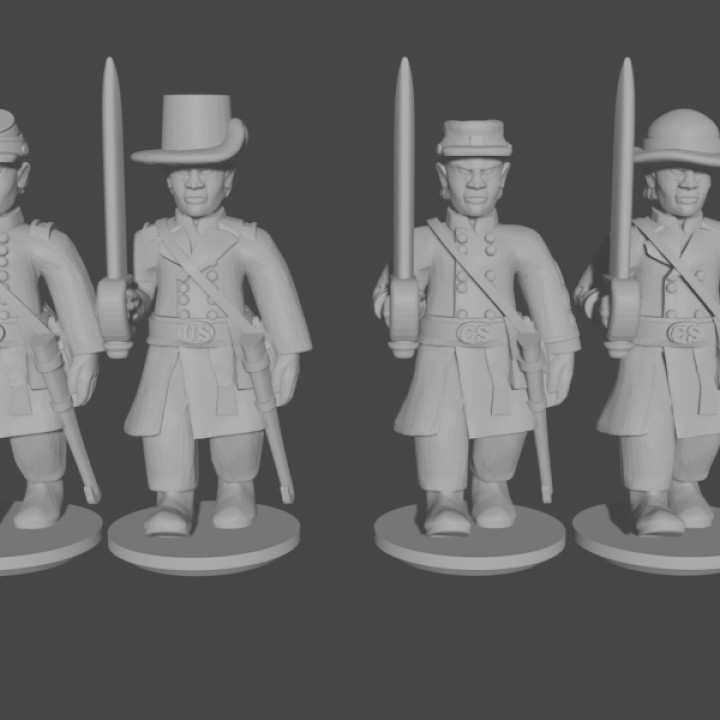 10 & 15mm american civil war officers long frock coats marching swords store black epic sword infantry union command 10mm powder confederate officer acw confederacy asunder 3D print model - Mito3D