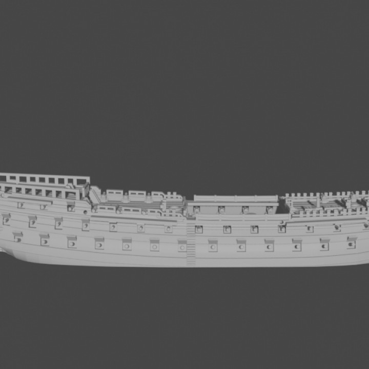 Britanique ganges class 3rd taux 74 armes feu fdm marine Royal navire résine 1 1000 700 1200 3D print model - Mito3D