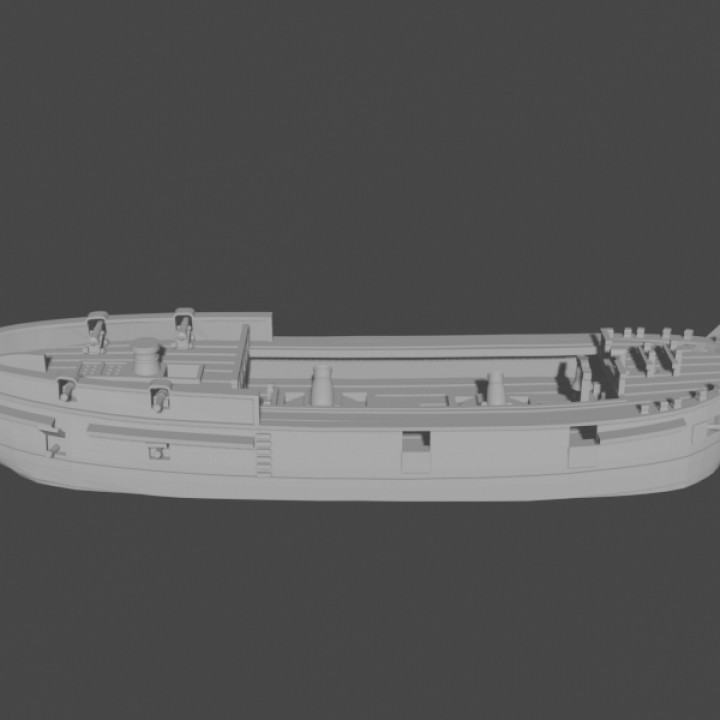british bomb vessel hms vesuvius fdm navy royal resin mortar ketch brig 1 700 3D print model - Mito3D
