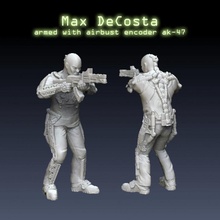 max DESCOSTA miniaturas moderno juego guerra personaje ciencia ficción mesa cyberpunk 35mm distópico 3d print model - Mito3D