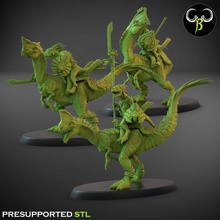 nova rider set store dinosaur fantasy lizard wargame lizardmen starscales 3d print model - Mito3D