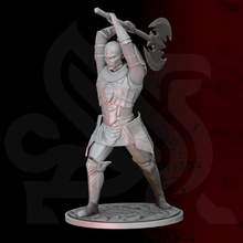 knight lion - runs wind tabletop axe barbarian dragons dungeons fantasy giant miniature dnd goliath 32mm 75mm mercenary 3d print model - Mito3D