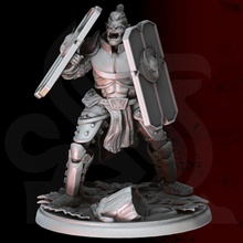 vanguard - trenon tabletop dragons dungeons fantasy orc shield soldier tower defender protector large dnd 32mm 75mm mercenary 3d print model - Mito3D