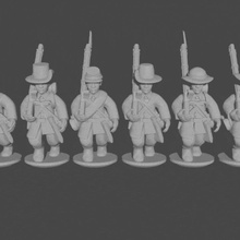 10 & 15mm american civil war infantry sack coats quick marching pose 2 tabletop black epic coat march union 10mm powder confederate confederacy asunder 3d print model - Mito3D