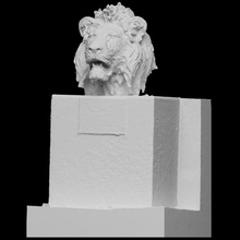 london zoo lion head statue scan sculpture 3dprintable cc0 londonzoo lonson 3d print model - Mito3D