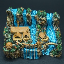 rivendel duende agua miniatura tolkien lotr escena señor Anillos arte fan diorama elfo montañas cascada 3d print model - Mito3D