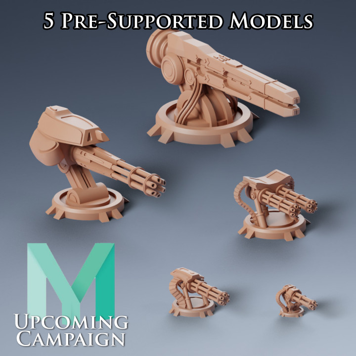 spaceship guns tabletop 3D print model - Mito3D