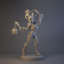xeon -chaos pact cheerleader fantasy football blood bowl tabletop stl female wargames woman women gore wargame 32mm 28m bloodbowl supported cheerlader beauti chaospactteam 3d print model - Mito3D