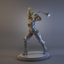 yiorl-chaos pact cheerleader fantasy football blood bowl store female woman women gore wargame chaos 28mm 32mm bloodbowl supported cheerlader beauti femalechaosteam 3d print model - Mito3D