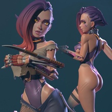 cyberpunk ragazza fiorire giocattoli Giochi futuro sexy donna lama nudo mantide nsfw waifu 3d print model - Mito3D