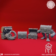 ultimate mimic pack - tabletop miniature pre-supported coin creature gaming monster treasure roleplaying dungeon chest dnd punch ttrpg toothy brawler 3d print model - Mito3D