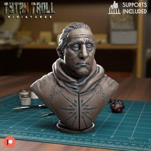 male priest bust - pre-supported tabletop dragons dungeons fantasy painting dnd curse strahd donovich 3d print model - Mito3D