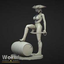 eva drop-head colton - witchcraft & wizardry store fantasy lady pirate roleplay rpg sexy ship women miniature witch mage tabletop captain boobs barrel dnd sail pathfinder seadog busty 3d print model - Mito3D
