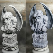 cthulhu statua tavolo fdm Gotico resina lovecraft mythos arcano supportato chitubox 3d print model - Mito3D