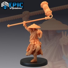 tripitaka attaquer soie Sanzang chinois moine guerrier périple Ouest table fantaisie médiéval monstre rpg marteau guerre ennemi donjon dnd éclaireur 3d print model - Mito3D