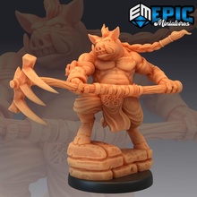 pigsy attacking zhu bajie chinese pig demon boar monster journey west tabletop fantasy medieval rpg warhammer enemy dungeon dnd pathfinder npc 3d print model - Mito3D