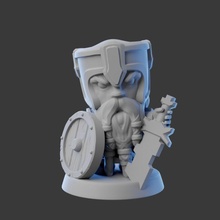 dwarf - chibi tabletop cartoon figure miniature stylized dwarf chibi 25mm npc 3d print model - Mito3D