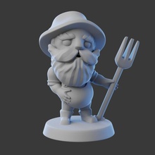 farmer - chibi tabletop cartoon figure miniature stylized npc 3d print model - Mito3D