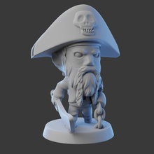 pirate - chibi tabletop cartoon figure sea ship miniature stylized npc 3d print model - Mito3D