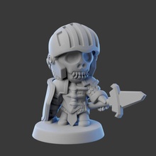 skelleton knight - chibi tabletop cartoon figure monster miniature stylized 3d print model - Mito3D