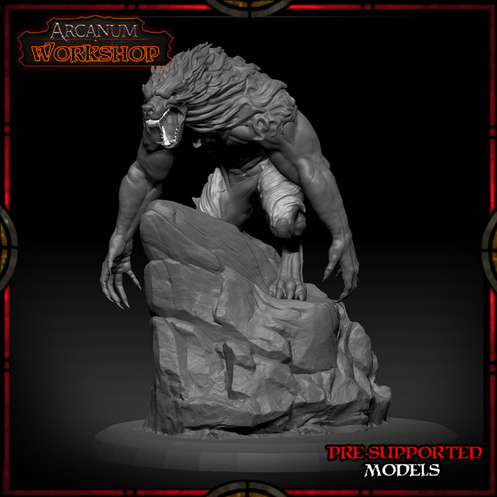 hombre lobo rock Tienda criatura monstruo martillo guerra mesa calabozo clasicos dnd 3D print model - Mito3D