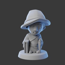 giovane procedura guidata chibi negozio cartone animato figura eroe ragazzo miniatura stilizzato 3d print model - Mito3D