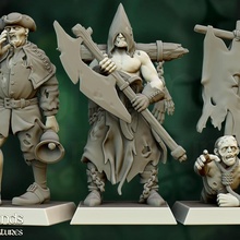zombie command group - highlands miniatures store army body undead vampire war warhammer dead age kings zombies 9th cultist cultists vampires counts 3d print model - Mito3D