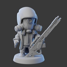 droideye - chibi sniper droid figure miniature 3d print model - Mito3D