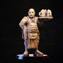 Barkeeper loja miniatura tampo mesa estalajadeiro taberna npc morador cidade 3d print model - Mito3D