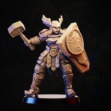 valkyrie store barbarian female knight rpg warrior miniature tabletop wargame 3d print model - Mito3D
