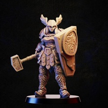 valkyrie store female knight rpg warrior woman miniature tabletop wargame 3d print model - Mito3D