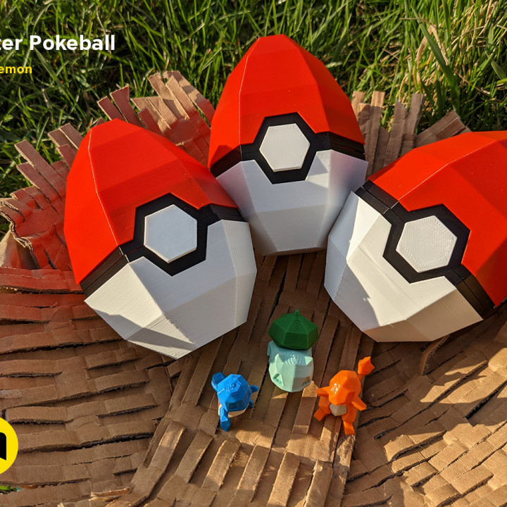 pokebola Páscoa ovo caixa decoração diamante presente Pokémon brinquedo Pikachu pobre Coelho poli origami caçar 3D print model - Mito3D