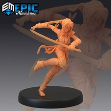 Kunoichi koşma kadın ninja Japonca gölge savaşçı Katana Kadın fantezi Ortaçağa ait canavar rpg Warhammer düşman masaüstü zindan dnd 3d print model - Mito3D