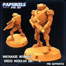 Watanabe infanterie droïde modulaire unité métal wargaming mech bot panique 3d print model - Mito3D