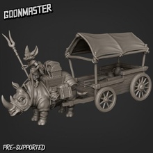 zorro rinoceronte comerciante caravana Desierto montar rpg juego guerra miniatura mesa jinete vagón gente nómada mercado convoy 3d print model - Mito3D