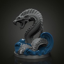 Jormungandr serpente pre supported loja jogo tabuleiro nórdico tampo mesa dnd cobra terrestre 3d print model - Mito3D