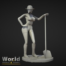 aline pierrat - plague doctor witchcraft & wizardry store fantasy lady roleplay rpg sexy women miniature witch grave mage tabletop boobs medic dnd healer pathfinder busty burry 3d print model - Mito3D
