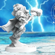 asgardiano choque capitán mesa fantasía vikingo juego guerra miniatura fragua asgard nórdico ciencia fi sombrío atlan jumppack 3d print model - Mito3D