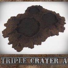 triple crater blast craters terrain set store fantasy miniatures rpg wargaming warhammer supportless scifi dnd ageofsigmar terrainify 3d print model - Mito3D