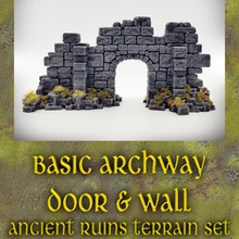 basic archway door wall ancient ruins terrain set store miniatures rpg wargaming warhammer supportless dnd terrainify 3d print model - Mito3D
